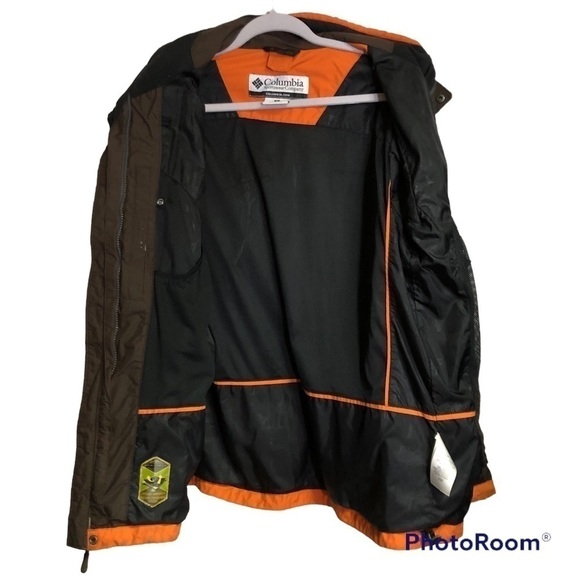 Vtg COLUMBIA Bugaboo Brown Orange Tan Colorblock Fleece Lined Collar Jacket M - Picture 4 of 12